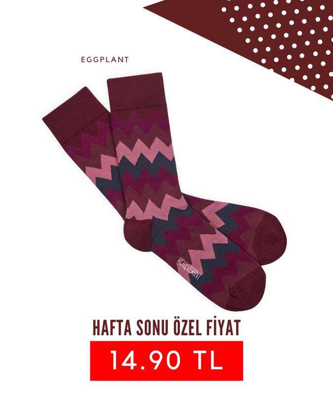 RV Eggplant Organik Pamuklu Çorap - doashop