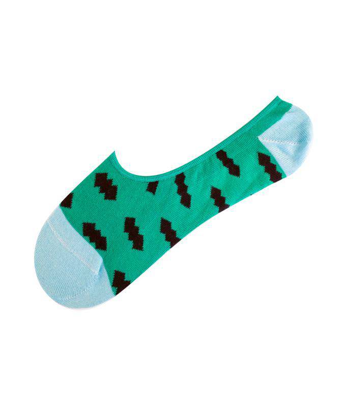 Rich&Vibrant Green Pixel - Organik Babet Patik Çorap - doashop