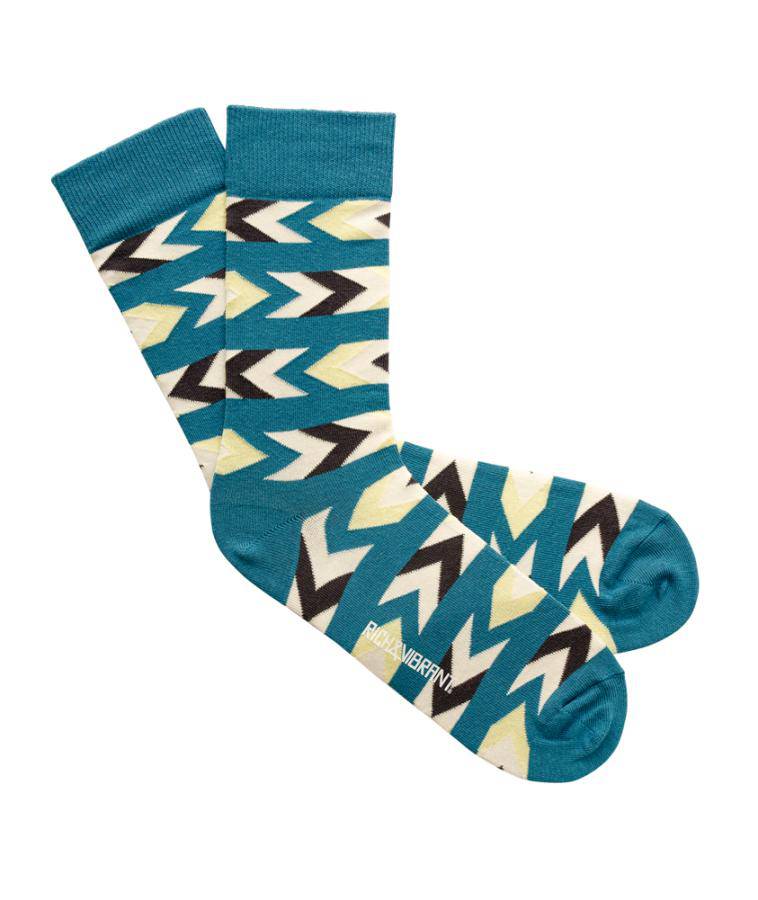 Rich&Vibrant ZigZag - Organik Pamuklu Soket Çorap - doashop